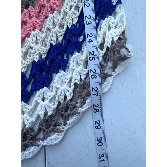 Womens Coquette Crochet Open Knitted Top Size S/M Boho Festival Hippie Earthy - Picture 8 of 13